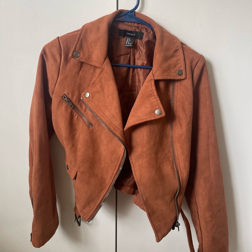 Brown Collared Leather Jacket